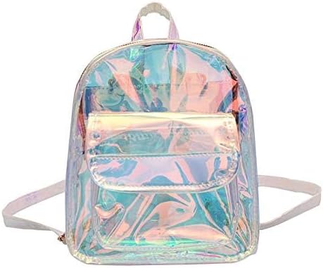 Holographic Daypack Waterproof Transparent Shoulder Bag Casual See Through Satchel for Concert Sport Travel,Silver 6# - Image 2