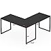 SHW Mission 55 x 60 Inches L-Shape Home Office Computer Desk, Black