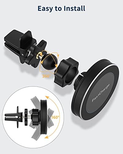 HOMELYLIFE Magnetic Wireless Car Charger, 15W Car Phone Holder Wireless Charger, Compatible with Mag-safe Car Mount, Compatible with iPhone 14/13/13 Pro/13 mini/13 Pro Max/12/12 Pro/12 mini/12 Pro Max