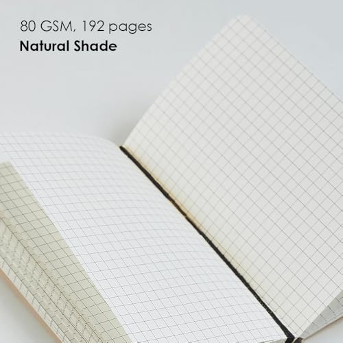 Image of myPAPERCLIP Executive Series A5 Squared Notebook | Hardcover, 80 GSM, 192 Pages | Bookmark, Elastic Band, Back Pocket | Flat Lay Design | Green