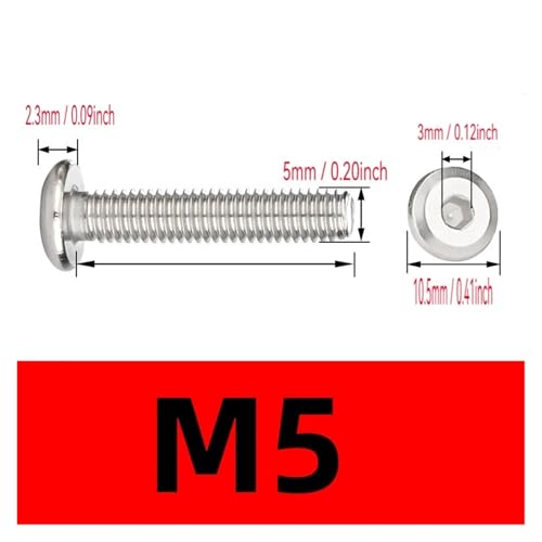 Allen Head Screws Rivet Socket Flat Head Joint Bolts(M5-10Pcs,16mm)2