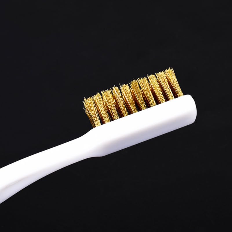 Image of Amosfun Copper Wire Brush with Handle 7.28 Inch Scratch Brush for Cleaning Welding Slag Paint Stains Metal Parts with Hanging Hole Lightweight Wire Set