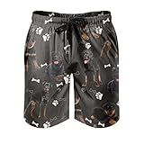 Man29goA Jungen Beachshorts Badehose Schwarzer Rottweiler Boardshorts Classics Netzfutter Strandshorts Badeanzüge mit Kordel und Taschen White 4XL