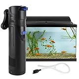 Mittleres Aquarium Becken: Aquarium Pumpe durch den Sauerstoffinjektor zusätzlichen Sauerstoff einspritzen,geeignet für kleine und mittlere Becken mit Wasservolumen bis 175L-250L, Aquarienfilter pumpe ist nicht geeignet für großvolumige Teiche. Die maximale Leistung der Wasserpumpe beträgt 10 W, wodurch Energie gespart und Emissionen reduziert werden können.