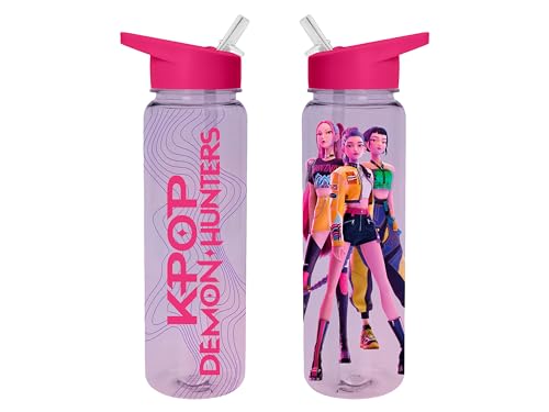 K-pop Demon Hunters Bouteille en plastique Trio, capacité de 700 ml, produit sous licence officielle, bouteille d'eau K-Pop réutilisable pour les fans et le fitness