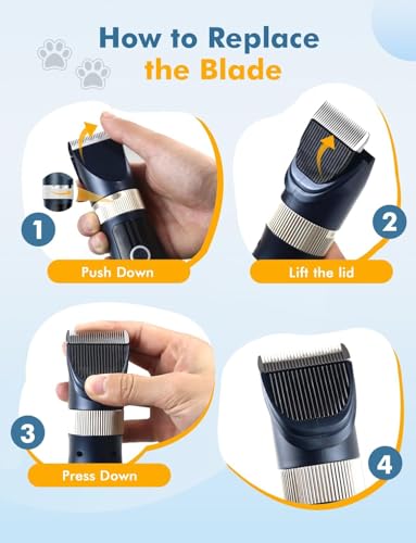 Image of Quiet Dog Clipper Set, Professional Clippers for Dog /Cat, Long Hair Cat Razor for Long Hair Cats, IPX7 Waterproof Electric Dog Trimmer for Thick Pet Hair