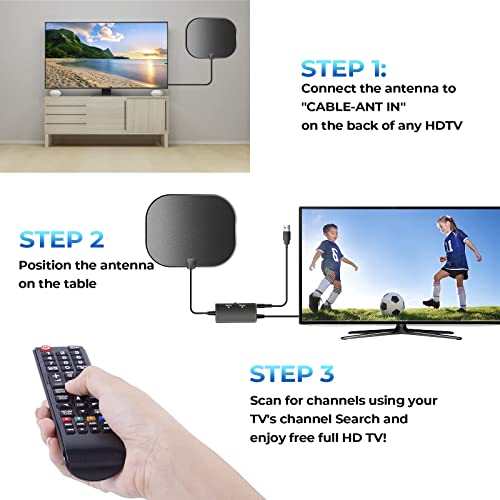 2023 Upgraded Amplified Hd Digital Tv Antenna Long 450+ Miles Range, Support 360°Reception 4K 1080P For Smart Old Television, Amplifier Signal Booster For Local Channels-18Ft Coax Hdtv Cable #TOP5