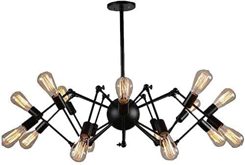 Plafonnier vintage 16 bras orientables lustre salon chaleureux style loft industriel