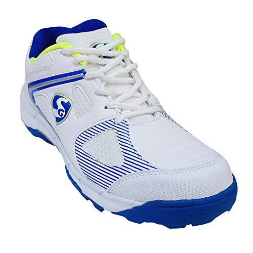 SG Premium Cricket Shoe Studs for All Surface Pitch, White/Royal Blue