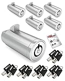 Naissian Universal Vending Machine Lock with Keys Aliked,Tubular Cylinder Lock Compatible for Pepsi,Coke Machine, Snack Machine Coffee Maker, 32MM，Pack of 6, 10 Keys Aliked