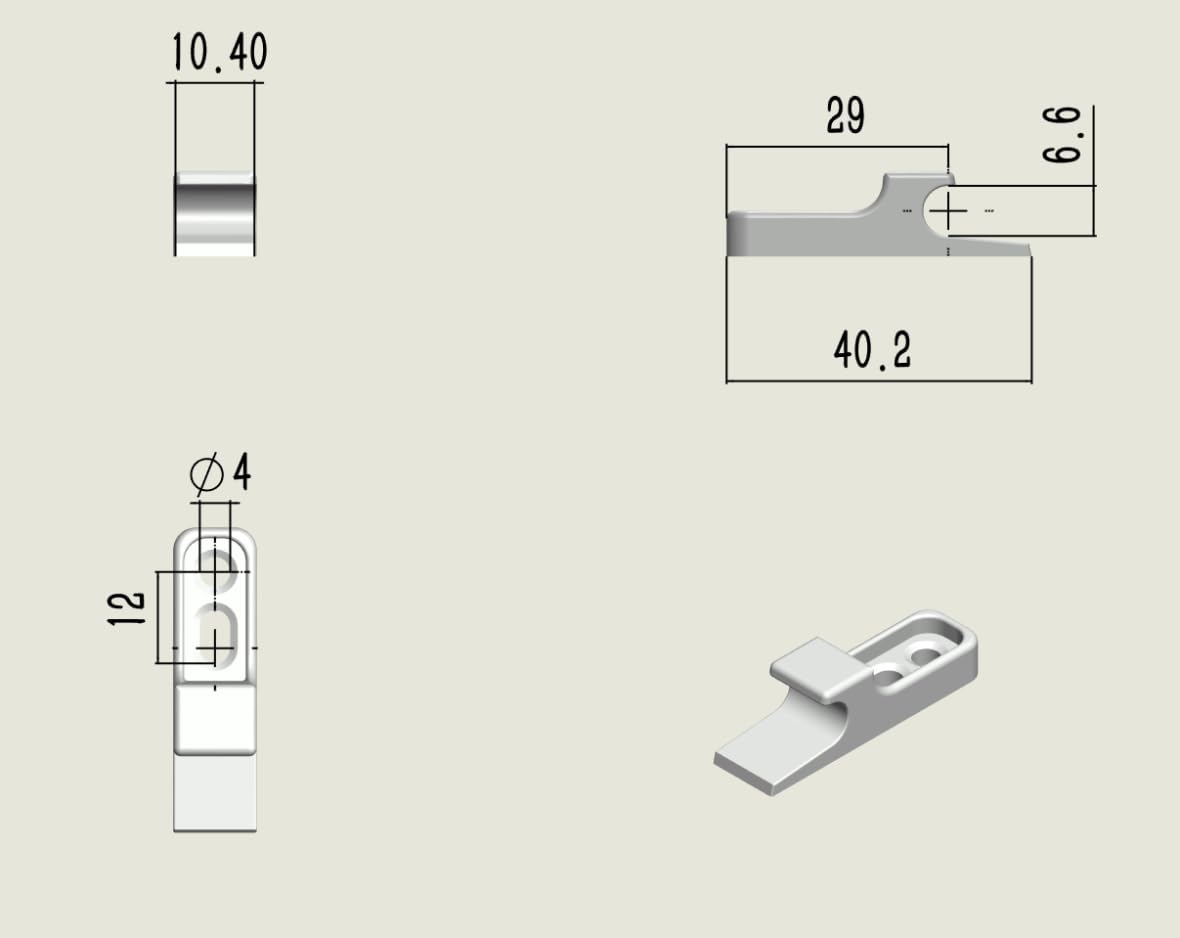 Clips de gancho para apertura push pull – Ganchos para mini pestillo – para puertas y trampillas inspección pladur – 10 unidades