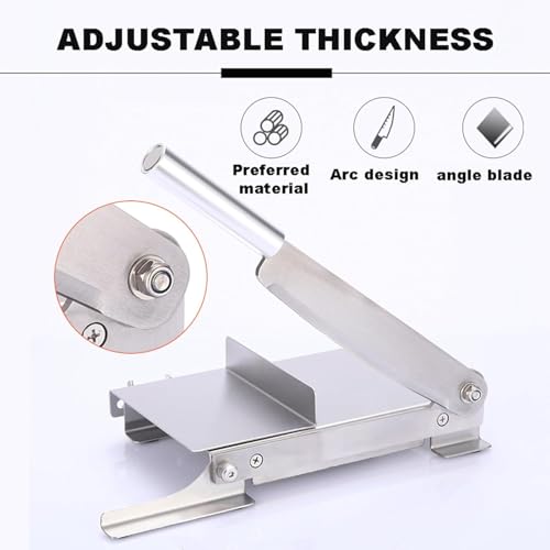 Affettatrice manuale in acciaio inox, efficiente strumento per affettare carne e verdure surgelate