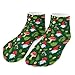 LITPUZC Women's Fashion Ankle Socks Funny Running Low Cut Socks Red Mushroom Unique Design Gnome Green No Show Athletic Sock Soft Breathable Crew Sock 5 Pairs