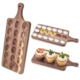 Informations sur la taille:mesure 43x18x1.7cm / 16.9x7x0.6 pouces, diamètre intérieur:4.6x3.7cm / 1.8x1.4 pouces, avec une couleur camel chaude, Ce plateau en bois s'harmonise avec les décors de cuisine., et idéal pour de nombreuses occasions comme Noël, anniversaires, ou des dîners décontractés