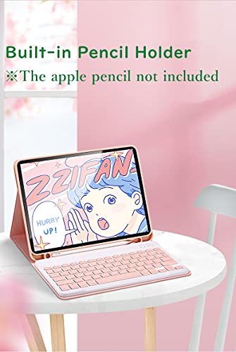 Yeehi Color Keyboard For Galaxy Tab A7 10.4 Inch 2020 (Sm-T500/T505/T507) Keyboard Case Cute Detachable Removable Wireless Bluetooth Keyboard Cover (Pink) #TOP4