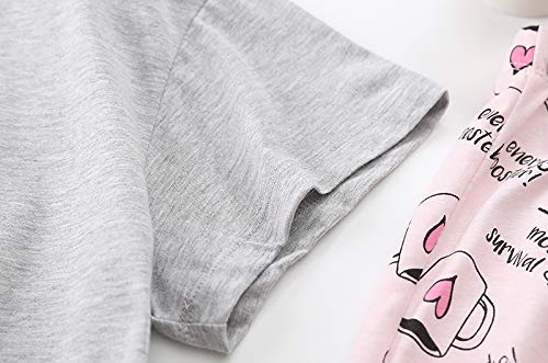 Image of PNAEONG Women Pajama Set Sleepwear Tops with Capri Pants Casual and Fun Prints Pajama Sets