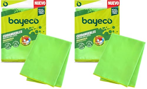 Bayeco Cuidamuebles - Bayeta Especial para Tus Muebles, Puertas y Objetos de maderac- 100% Microfibra - Elimina de Forma efectiva el Polvo, ácaros y Suciedad - 1 Unidad (Paquete de 2)