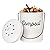 AuldHome Design Kitchen Compost Bin for Countertop | 1.3 Gallon Composting Bucket with Lid | Includes 3 Charcoal Filters | (White Enamel)