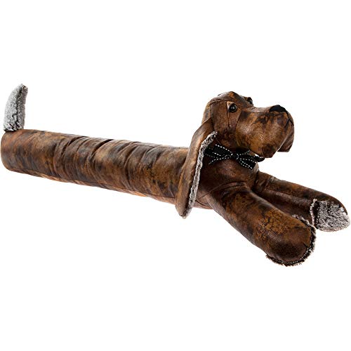 Brown Dachshund Draught Excluder Faux Leather