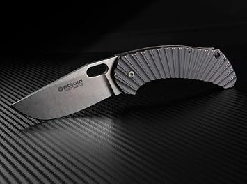 Boker Knife 112629 Aurora Plain Edge Blade Titanium Handle