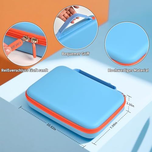 GWCASE Edurino Étui pour 8 figurines / pour stylo Edurino / pour iPad mini - 6 compartiments préformés + 2 blocs de mousse à personnaliser - Poche intérieure en filet - Poignée de transport - Bleu – vue 5