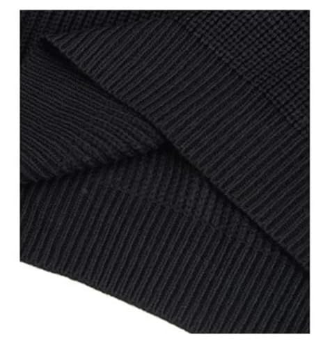 Men Oversized Knit Sweater Solid Color Loose Fit Crewneck Pullover Soft Purple Jumper Black Tops3