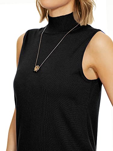 INKOFF Sleeveless Mock Neck Turtleneck Knit Tops Women Dressy Casual Sweater Vest Business Work Tank4