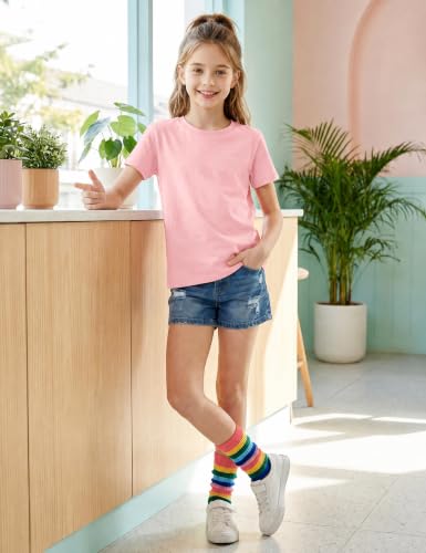 Image of Girls Cotton Long /Short Sleeve T Shirts Casual Classic Top 3-14Y