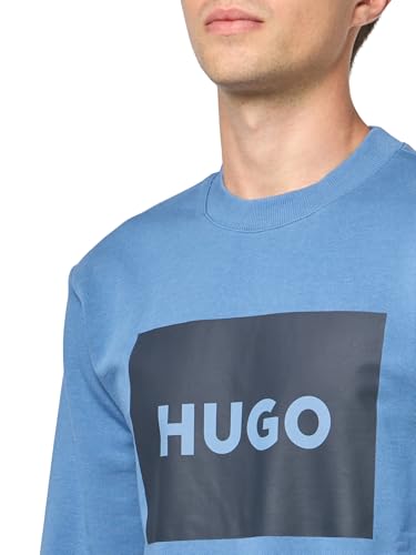HUGO Men's Big Square Logo Crew Neck Sweatshirt3