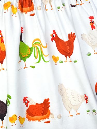 Image of HILEELANG Little Girl Short Sleeve Dress Easter Cotton Casual Applique Tunic Shirt Dresses