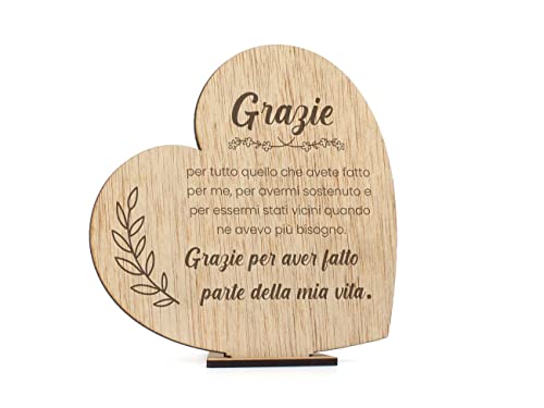CONTRAXT Biglietto di ringraziamento in legno. Regali per ringraziare Amici speciali Regali originali Regali di compleanno addio amico amico uomo donna biglietti di ringraziamento (Grazie)