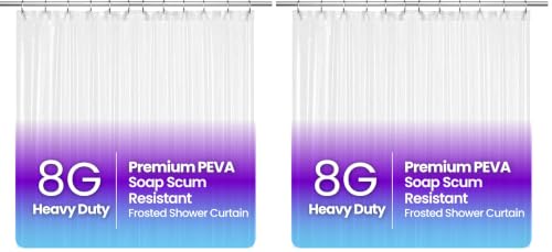 Image of LiBa Waterproof Plastic Shower Curtain - Bathroom Shower Curtain Premium PEVA Non-Toxic with Rust Proof Grommets Frosted 8G Heavy Duty Bathroom Accessories 72x84 - Frosted (Pack of 2)