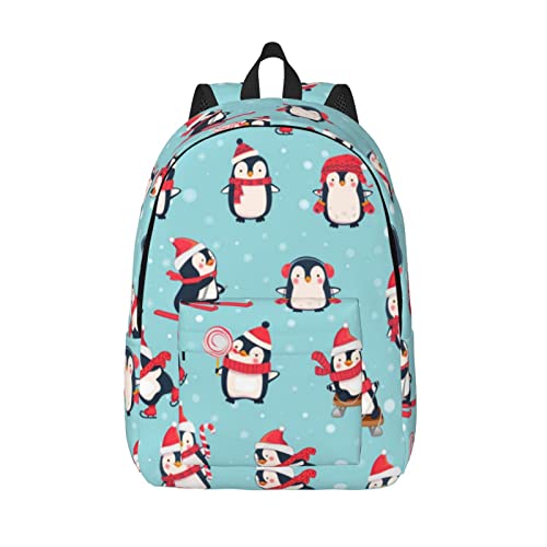 Sac à dos d'école décontracté Pingouins de Noël pour booster vos journées