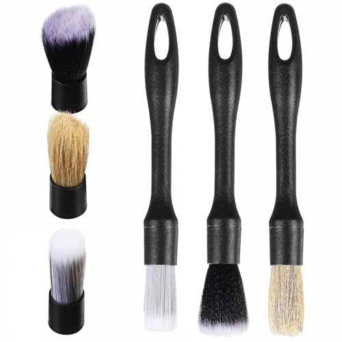 Anneome 1set Car Detailing Brush Set Ergonomic Kit with Replacement for Auto Interior Cleaning for Seats Vents and Crevices Reusable and Easy to Maintain