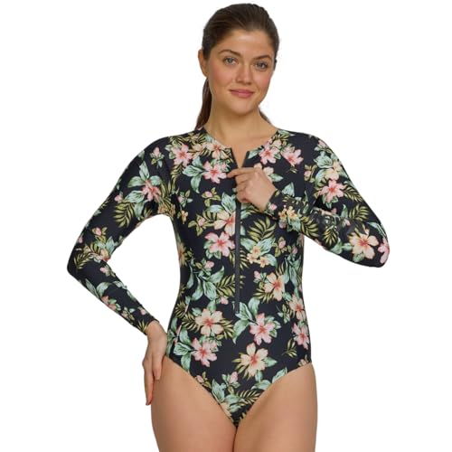 Image of Hurley Long Sleeve Womens One Piece Swimsuits, Swimsuit for Women, Bathing Suit for Women, Swim Suit UPF 50+ SPF UV Protected