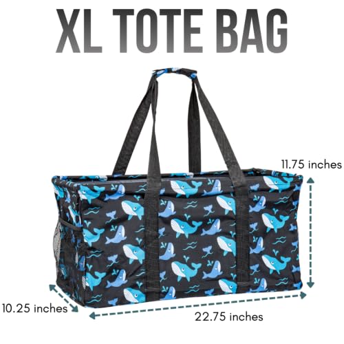 Image of Extra Large Utility Tote Bag - Oversized Collapsible Pool Beach Canvas Basket
