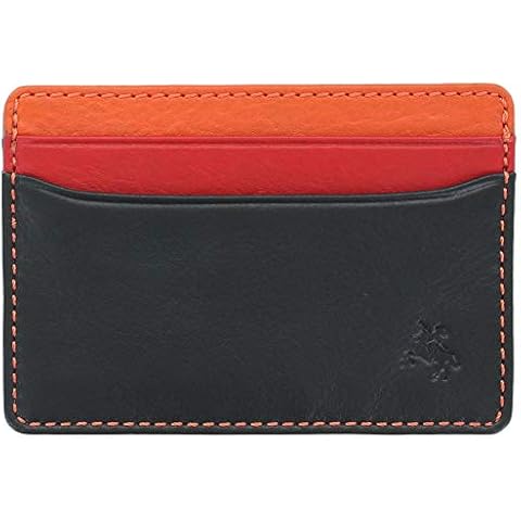 VISCONTI Spectrum Collection Tatum Slim Leather Card Holder RFID Blocking SP59 Black Cover