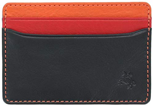 VISCONTI Spectrum Collection Tatum Porte-cartes fin en cuir avec blocage RFID SP59, Noir , Taille unique