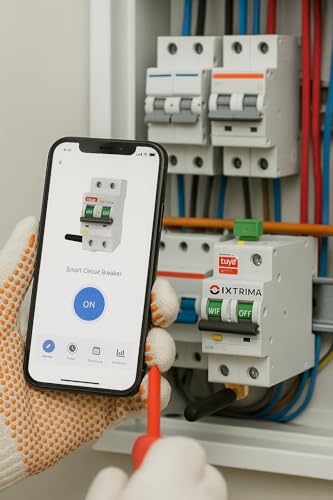 Miniatura 4 de Ixtrima Interruptor Magnetotérmico Wifi 2p 16a Tuya Smart Para Automatización De Cuadro Eléctrico Esr3216