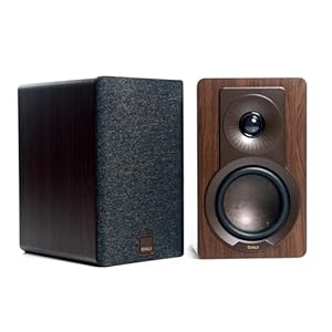 DALI KUPID Premium-Kompakt-Passiv-HiFi... 2-Wege-Design mit 4,5-Zoll-Tieftöner und 1-Zoll-Hochtöner, inklusive Wandhalterung (Paar) – Dunkles Walnuss