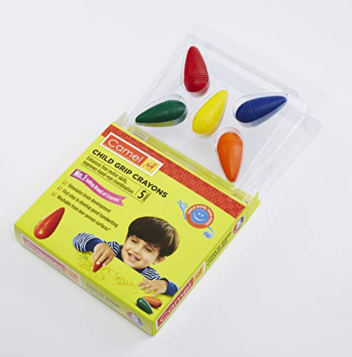Image of Camlin Camel Child Grip Crayon Set - Multicolor (Pack of 5)