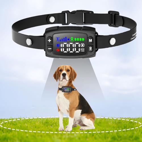 Wasalp Clôture électrique sans Fil GPS pour Chien, clôture Intelligente de 4e génération, portée de 33 à 999 m, système Anti-Fugue contrôlé par IA, étanchéité IPX7, clôture électrique pour Chien