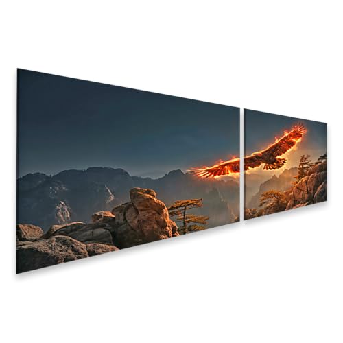 Tableau sur toile Aigle majestueux ailes de feu pour sublimer votre salon d'aventurier