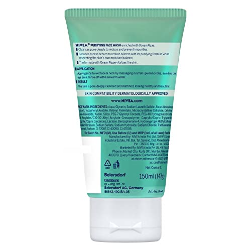 Nivea Purifying Facewash, 150 Ml, 5.07 Oz - India #TOP6