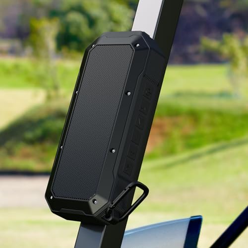 ShellHome Wireless Jobsite Speaker, Magnetic Portable Bluetooth Golf Speaker, Hands-Free Calls, 30H Battery Stereo Sound TWS for Golf Accessories, Camping, Outdoor, (Black)