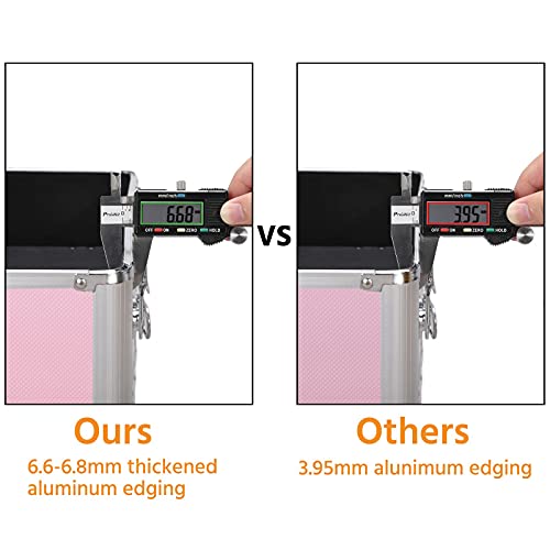 Yaheetech Professional Makeup Train Case Travel Makeup Trolley Rolling Cosmetic Case Beauty Train Case Beauty Organizer, Pink #TOP2