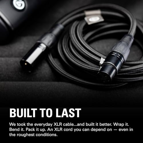 Image of Elgato XLR Cable, Shielded Microphone Cable, 10ft | Male to female connectors, Gold-plated pins, Nylon braided jacket, Reduces electromagnetic interference