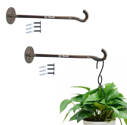 Image of Q1 Beads 2 Pack Stainless Steel Multi use Hanger for Clothes,Plant Hanging Baskets,Hose Wall Hooks for Hanging Bird Feeder(Chrome)