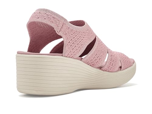 Skechers Skechers Women's PARALLEL LITE - DREAMMAKER, Highshine knit cut out wedge slingback, Dark Rose, 8M