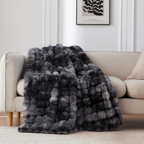 COOVA Faux Fur Throw Blanket for Couch, Cozy Soft and